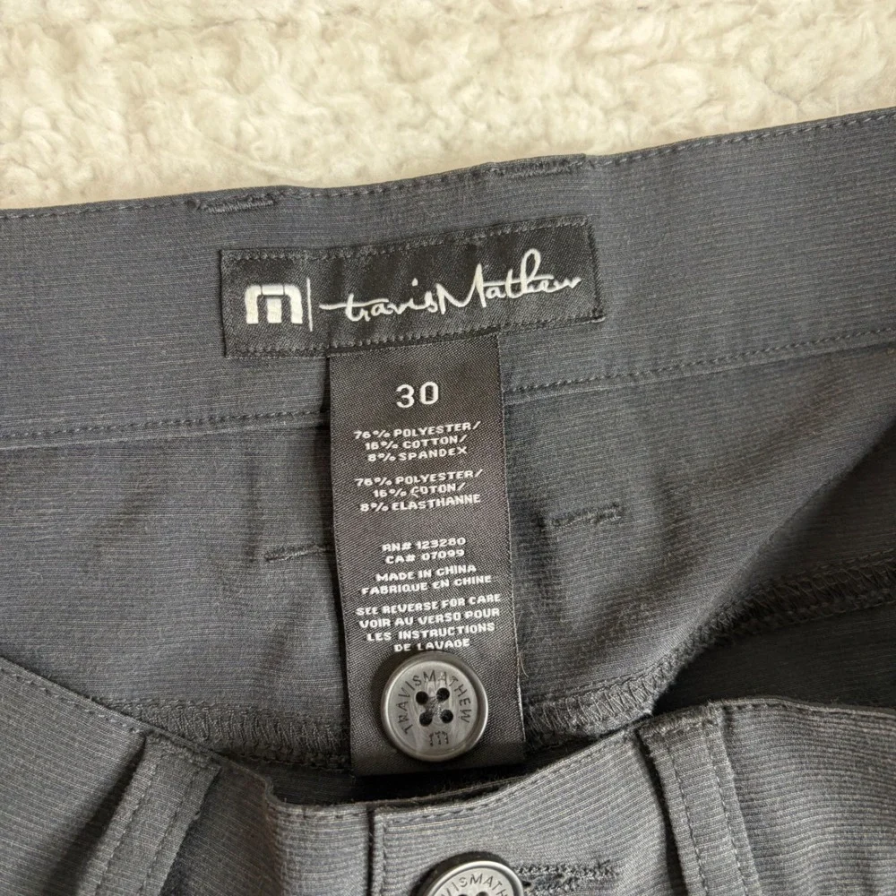 TravisMathew Mens Black Performance Stretch Golf Pants Size 30 Straight Leg